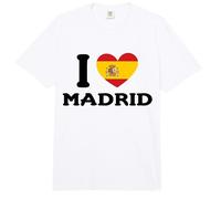 I Love Madrid España España - Bandera de corazón Comfort Colors Adult Heavyweight T-Shirt