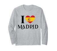 I Love Madrid España España - Bandera de corazón Manga Larga