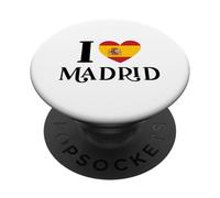 I Love Madrid España España - Bandera de corazón PopSockets PopGrip Adhesivo