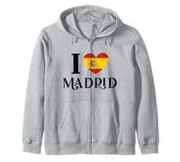 I Love Madrid España España - Bandera de corazón Sudadera con Capucha