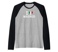 I Love Madrid Funny Italy Flag Prank Joke Gag Humor Novelty Camiseta Manga Raglan