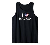 I Love Madrid Funny USA Flag Prank Joke Gag Prankster Humor Camiseta sin Mangas