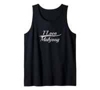 I Love Mahjong Vintage Varsity Aesthetic Retro Lettering Camiseta sin Mangas
