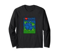 I Love Maine Blueberries Arte Mainer Manga Larga