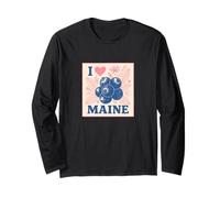 I Love Maine Blueberries Arte Mainer Manga Larga