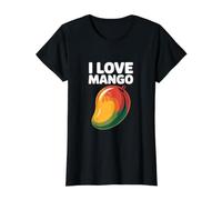 I Love Mango Tropical Fruit Passion Design Camiseta gráfica económica, Mujer, Negro, L