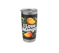 I Love Mango Vibrante Tropical Fun Vaso térmico de acero inoxidable de doble pared