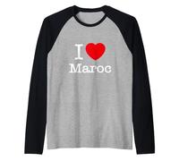 I Love Maroc, Morocco Illustration Novelty Graphic Designs Camiseta Manga Raglan