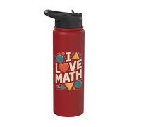 I Love Matemáticas Geometría Álgebra Pi Stainless Steel Insulated Water Bottle