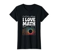 I Love Matemáticas Símbolos Geométricos Espiral Camiseta gráfica económica, Mujer, Negro, S