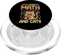 I Love Math and Cats Diseño Divertido para Estudiantes y Profesores PopSockets PopGrip para MagSafe
