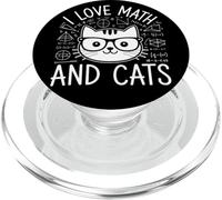 I Love Math and Cats Gato Nerd Profe Matemáticas Regalo PopSockets PopGrip para MagSafe