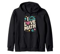 I Love Math Corazón Geometría Transportador Formas Sudadera con Capucha