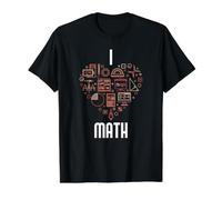 I Love Math - Corazón matemático para Profesor o Estudiante Camiseta gráfica económica, Hombre, Negro, M