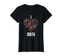I Love Math - Corazón matemático para Profesor o Estudiante Camiseta gráfica económica, Mujer, Negro, XL
