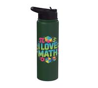 I Love Math Pi Símbolos Formas Geométricas Stainless Steel Insulated Water Bottle