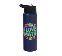 I Love Math Pi Símbolos Formas Geométricas Stainless Steel Insulated Water Bottle
