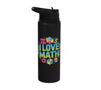 I Love Math Pi Símbolos Formas Geométricas Stainless Steel Insulated Water Bottle