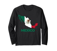 I Love Mexico, Cool México Ilustración Mapa Diseños Gráficos Manga Larga