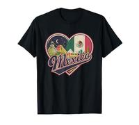 I Love Mexico Heart - Recuerdo de la Bandera de México y Las pirámides Aztecas Camiseta