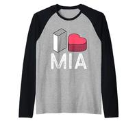 I Love MIA Nombre Personalizado MIA Camiseta Manga Raglan