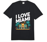 I Love Miami Art Deco Palmeras Flamencos Comfort Colors Adult Heavyweight T-Shirt