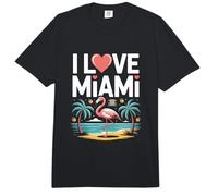 I Love Miami Flamingo Palmeras Atardecer Comfort Colors Adult Heavyweight T-Shirt