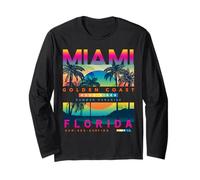 I Love Miami, Miami Florida Retro Sunset Summer Graphic Manga Larga
