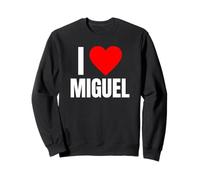 I Love Miguel Nombre Personalizado Hombres BFF Corazón Amigo Niños Sudadera