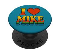 I Love Mike Romántico Nombre Corazón Diseño PopSockets PopGrip Adhesivo