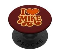 I Love Mike Romántico Nombre Corazón Diseño PopSockets PopGrip Adhesivo