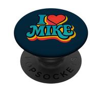 I Love Mike Romántico Nombre Corazón Diseño PopSockets PopGrip Adhesivo
