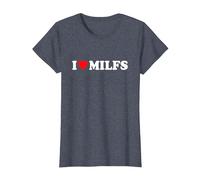 I Love Milfs · I Love Hot Moms · Milf Hunter Funny Camiseta, Mujer, Azul Jaspeado, XS