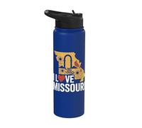 I Love Missouri State Outline Girasoles Stainless Steel Insulated Water Bottle