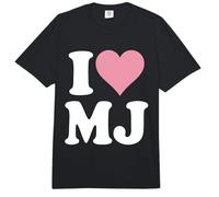 I Love MJ Fan Merchandising Diseño Inicial Corazón Rosa M.J. Comfort Colors Adult Heavyweight T-Shirt