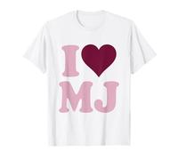 I Love MJ Fan Merchandising Diseño Inicial Gran Corazón M.J. Camiseta