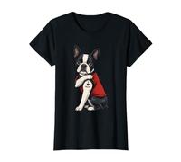 I Love Mom Tattoed Dog Mama Boston Terrier Dueño Amante de los Perros Camiseta