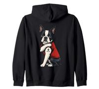 I Love Mom Tattoed Dog Mama Boston Terrier Dueño Amante de los Perros Sudadera con Capucha