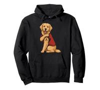 I Love Mom Tattoed Dog Mamá Golden Retriever Dueño de Perro Sudadera con Capucha