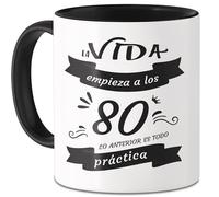 I LOVE MOM Taza 80 Cumpleaños Aniversario Mujer Hombres Tazas Desayuno Originales para Regalar Regalos Fiesta de 80 Cumpleaños Aniversario para Familiares Amigos, MKB-80