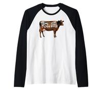 I Love Morning Cow Poop Smell Funny Farmer Rancher Cow Lover Camiseta Manga Raglan