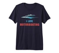 I Love Motorboating Velero Capitán del Mar Camiseta Premium