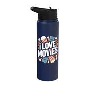 I Love Movies - Carrete de película de palomitas Stainless Steel Insulated Water Bottle