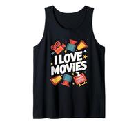 I Love Movies Cine Películas Buff Design Camiseta sin Mangas