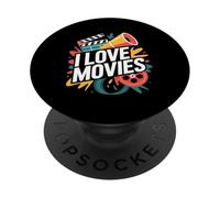 I Love Movies Cinema Buff Expresión PopSockets PopGrip Adhesivo
