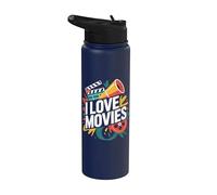 I Love Movies Cinema Buff Expresión Stainless Steel Insulated Water Bottle