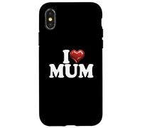 I Love Mum corazón Rojo Brillante Feliz cumpleaños mamá Día de la Madre Carcasa para iPhone X/XS