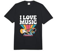 I Love Music Guitarra Disco de Vinilo Vibes Comfort Colors Adult Heavyweight T-Shirt