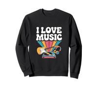 I Love Music Guitarra Disco de vinilo Vibes Sudadera