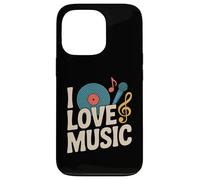 I Love Music - Micrófono de vinilo con clave de sol Carcasa para iPhone 13 Pro